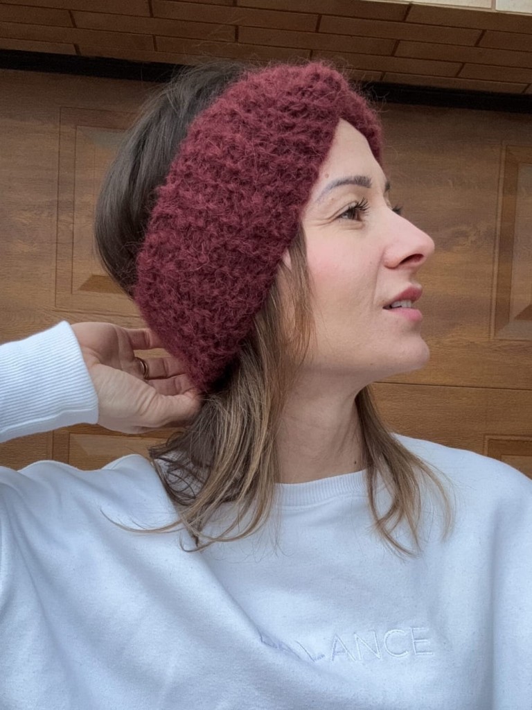 Opaska twist ALPAKA/MERINO bordo