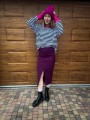 Bluza OFF SHOULDER paski fuksja