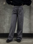 Damskie szare spodnie z szeroką nogawką ELEGANT 