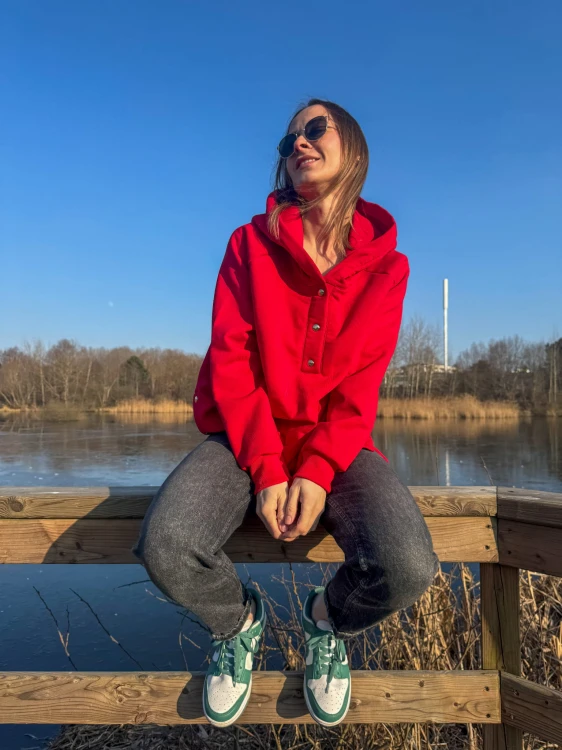 Bluza z napami NO STRESS czerwona