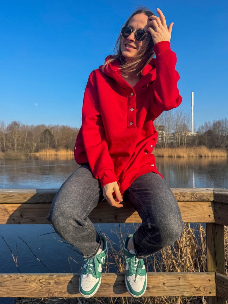 Bluza z napami NO STRESS czerwona