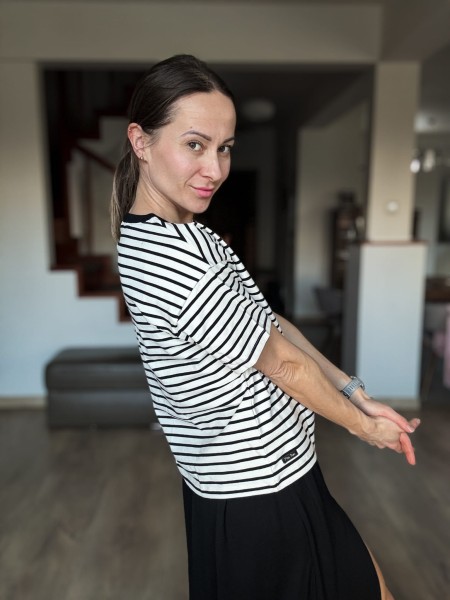 Koszulka PASKI czerń/biel