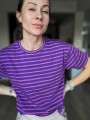 Koszulka PASKI fiolet/róż