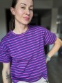 Koszulka PASKI fiolet/róż
