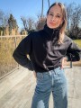 Damska bluza ze stójką czarna