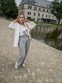 Koszulka damska z nadrukiem żółwia biała