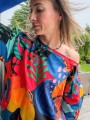 Bluza kolorowa handmade off shoulder