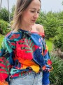 Bluza kolorowa handmade off shoulder