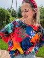 Bluza kolorowa handmade off shoulder