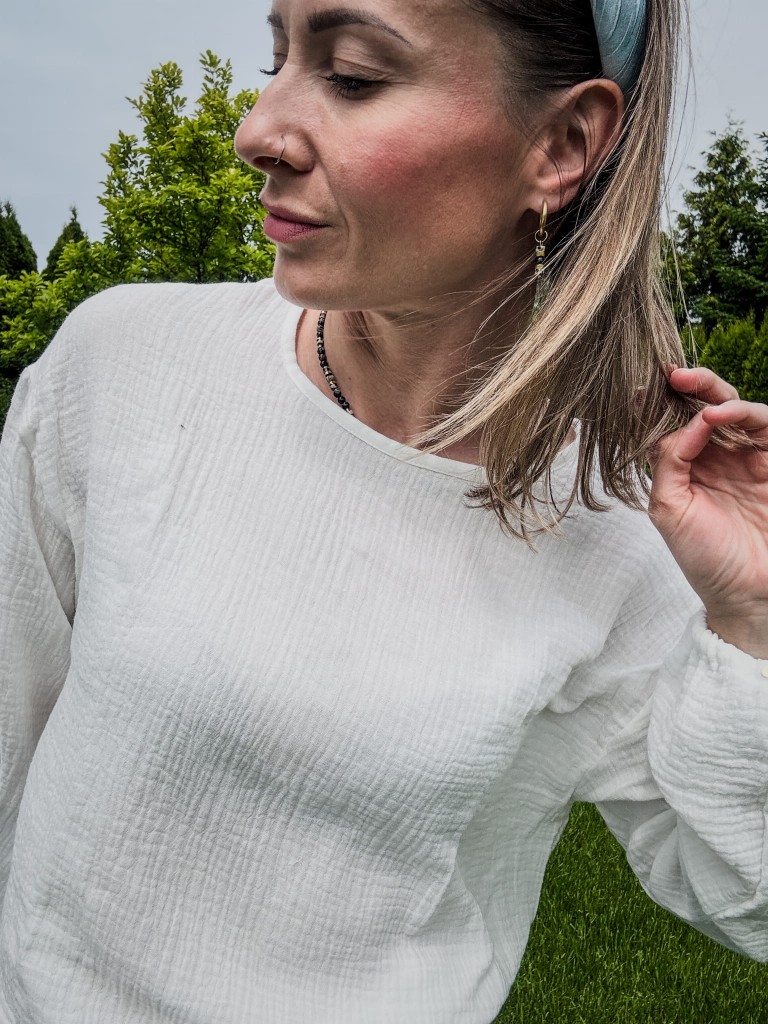 Muślinowa koszula wiązana BIAŁA