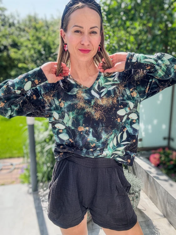 Damska bluza V -neck GWIEZDNY PYŁ