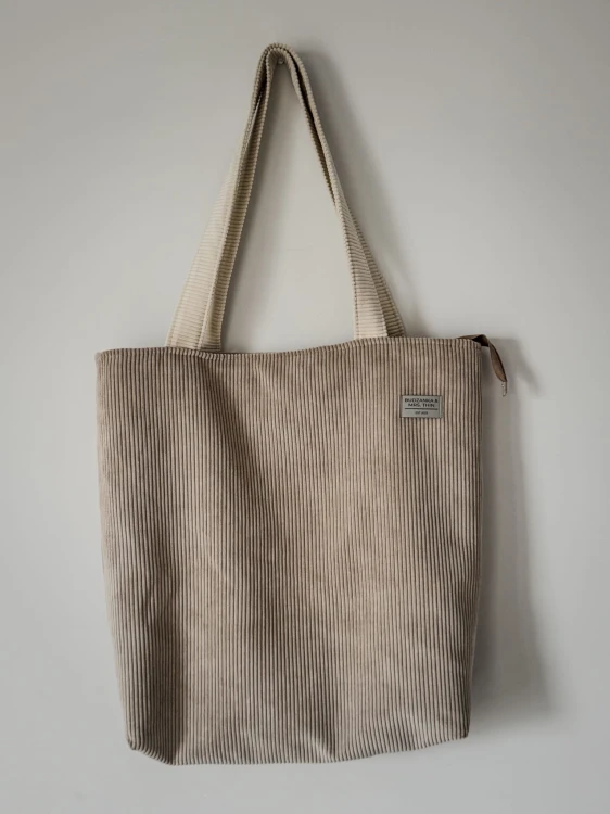 SHOPPER BAG sztruks BEŻ
