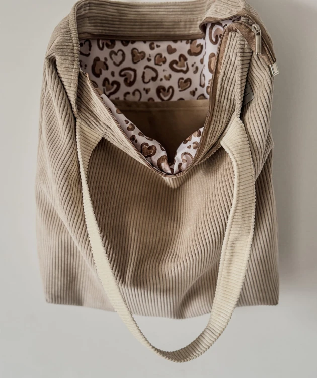 SHOPPER BAG sztruks BEŻ