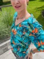 Damska koszulka v-neck STRELICJA TURKUS