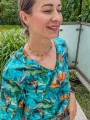 Damska koszulka v-neck STRELICJA TURKUS