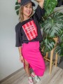 Damski czarny t-shirt SUN