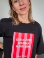 Damski czarny t-shirt SUN