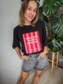 Damski czarny t-shirt SUN
