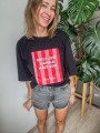 Damski czarny t-shirt SUN