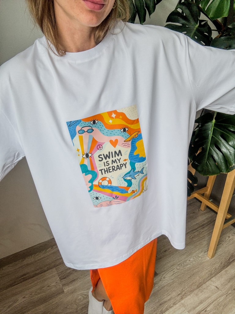 Biała koszulka SWIM THERAPY
