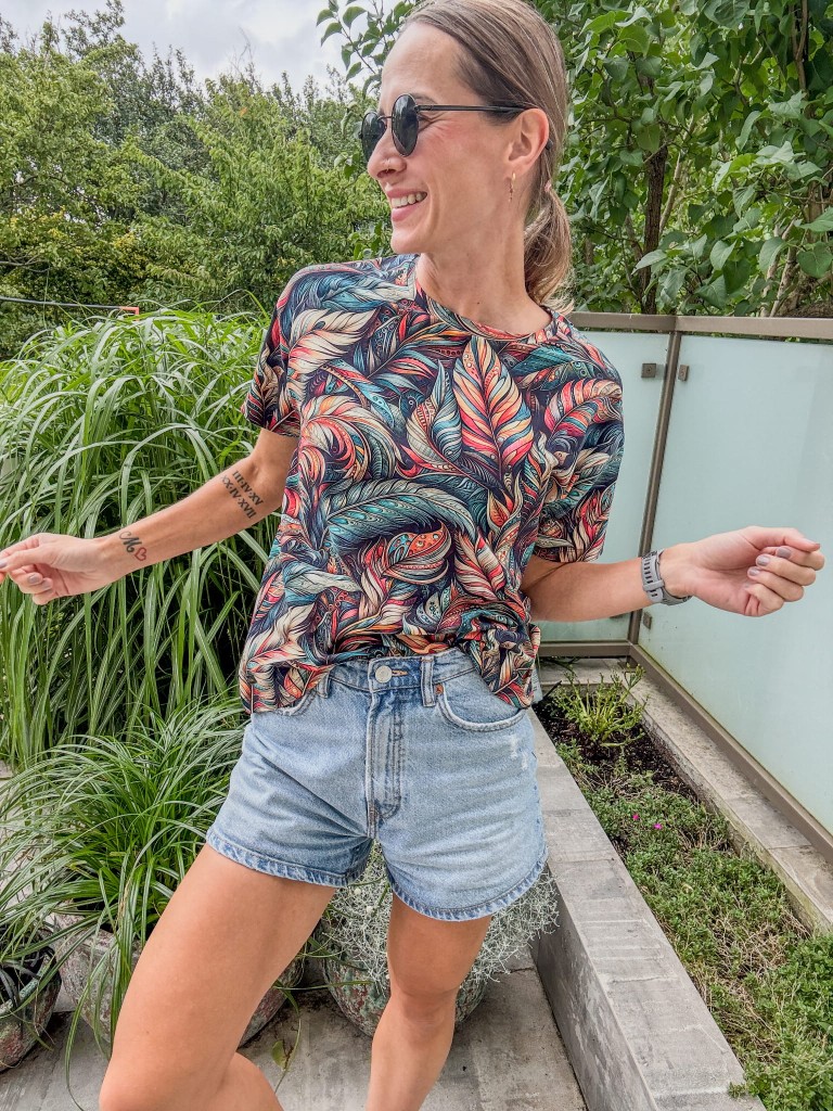 Damska koszulka oversize PIÓRKA BOHO