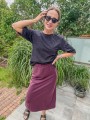 Damski czarny t-shirt COMFY kropki