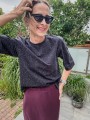 Damski czarny t-shirt COMFY nopki
