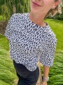 Damski biały t-shirt COMFY kreski