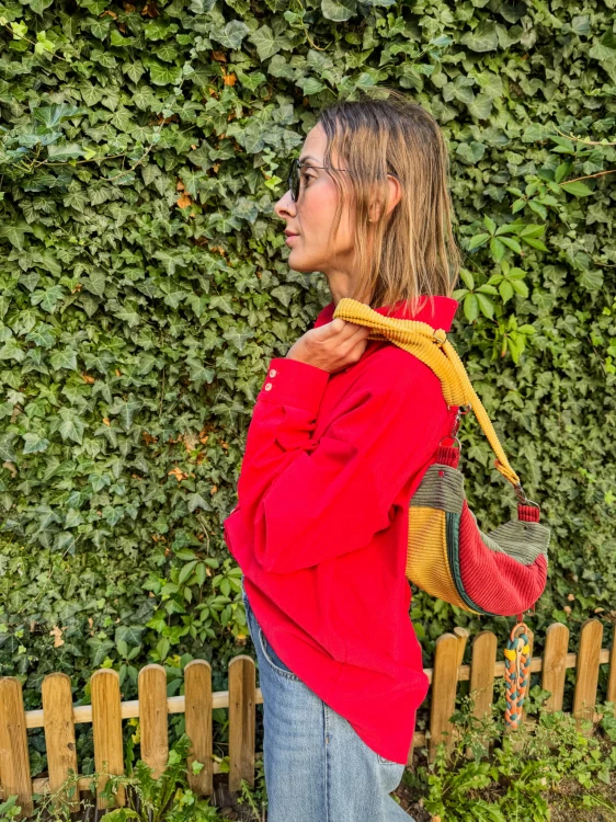 Damska koszula oversize SZTRUKSOWA chilli