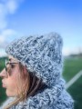 damska czapka wełniana siwa