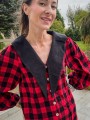 Damska koszula w kratkę z kołnierzykiem