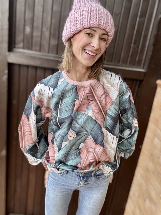 damska różowa bluza handmade