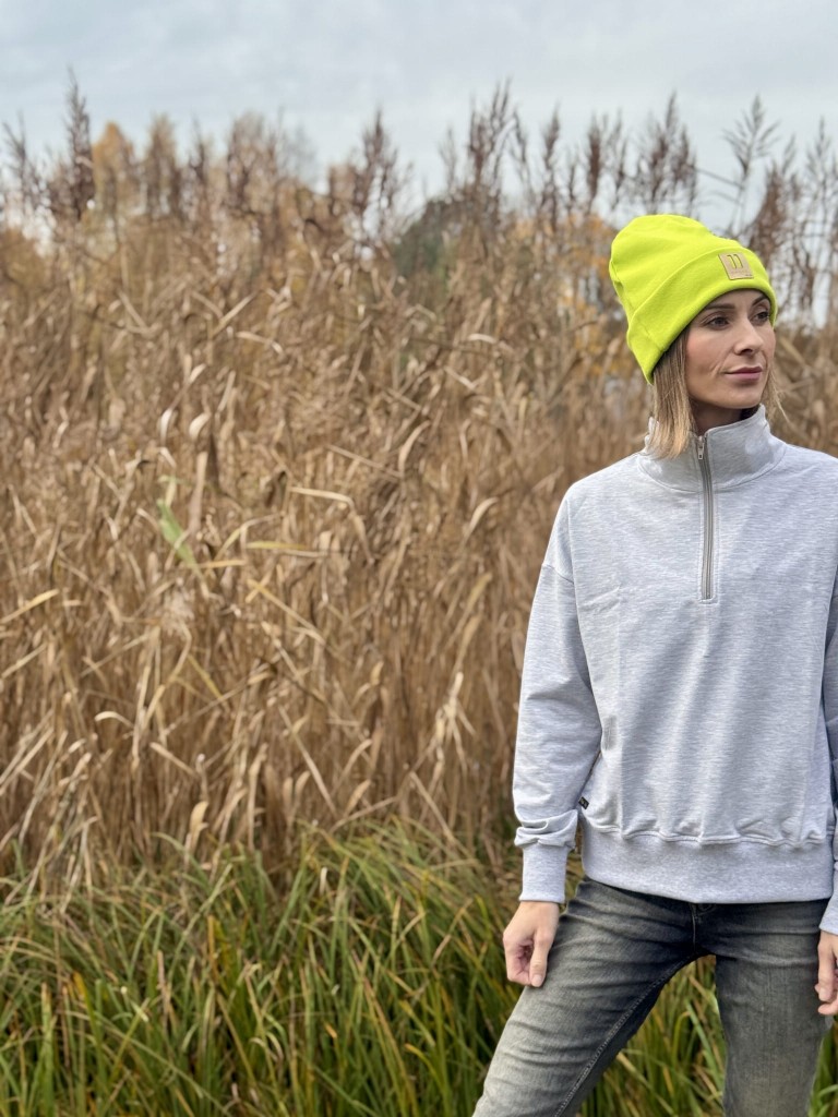Damska bluza ze stójką SZARA