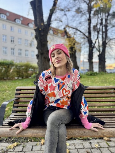 Bluza damska kolorowa, bawełniana, handmade