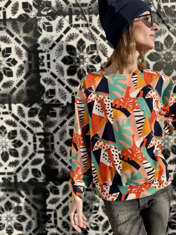 Bluza damska handmade – pomarańczowa, bawełniana