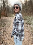 Koszula flanelowa oversize w kratę błękitną LIMITED