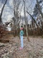 Bluza zielona w różowe kropki Mrs. Thin — widok przodu