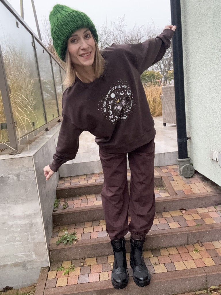 spodnie damskie handmade czekoladowe