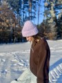 Bluza damska brązowa z haftem MOMENTY — widok boku