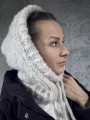 Balaclava jasny beż melanż — detal wykończenia
