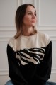 bluza z panelem zebra