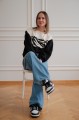 bluza beżowo czarna handmade