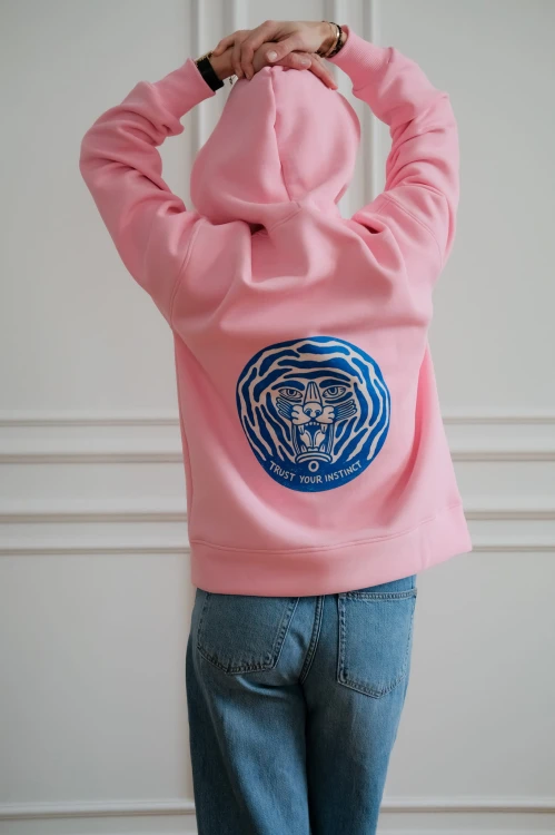 bluza oversize z nadrukiem tygrysa na plecach