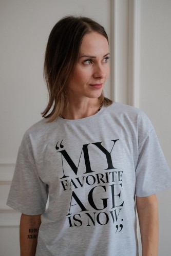 szara koszulka damska MY FAVOURITE AGE IS NOW