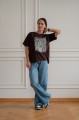 Czekoladowy t-shirt oversize Mrs.Thin
