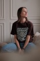 Koszulka Mrs.Thin w kolorze czekoladowym z printem