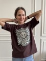 T-shirt oversize Unstoppable z grafiką tygrysa