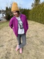 bomberka śliwkowa casual outfit