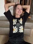 Czarna koszulka damska comfy stokrotki GOOD THINGS