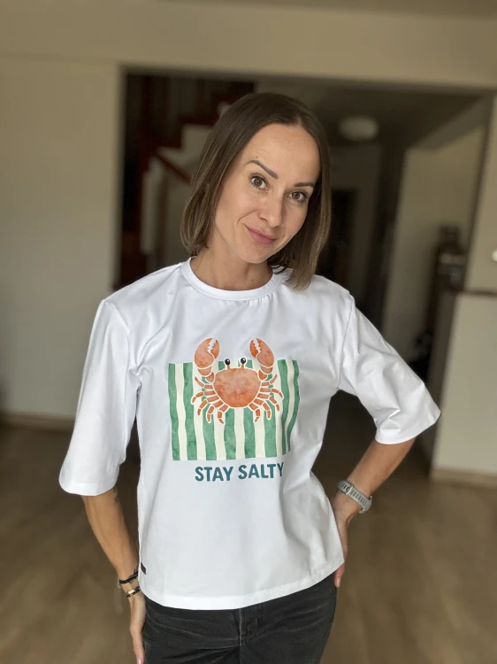 koszulka damska stay salty biały t shirt